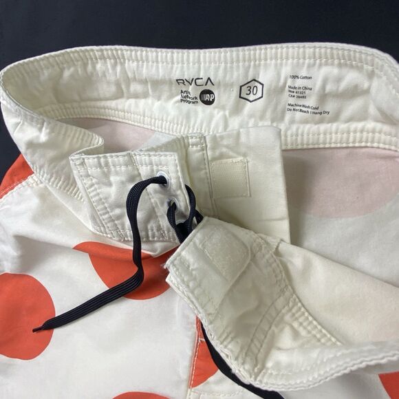 RVCA MENS ARTIST NETWORK PROGRAM POLKA DOT SWIM TRUNKS BOARD SHORTS SIZE 30 - Picture 10 of 16